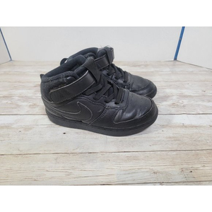 Nike Toddler High Top Air Force One Court Side 9C Black/Black CD7784-001 Hook Lo